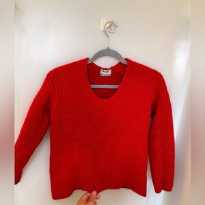 Acne studios red cable knit sweater